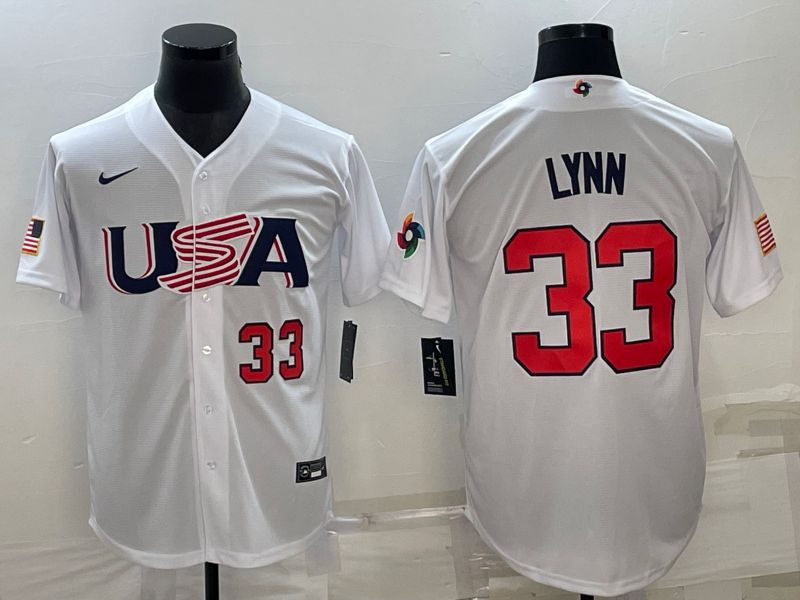 Men 2023 World Cub USA #33 Lynn White Nike MLB Jersey5->more jerseys->MLB Jersey